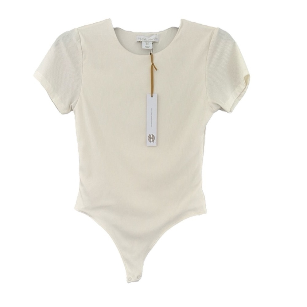 House of Harlow 1960 Cream Short Sleeve Bodysuit